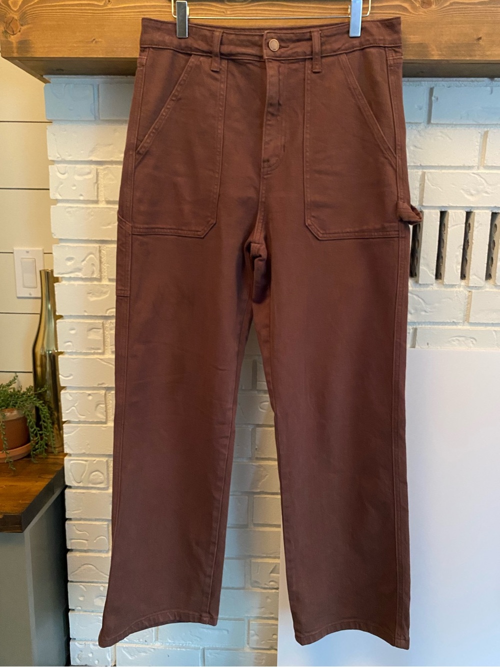 JBD Just Black Denim Brown Carpenter Pants Size 30 Straight Leg Stretch Utility